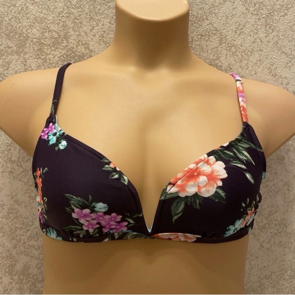 Shade & Shore Floral Bikini Top Multicolor Flowers